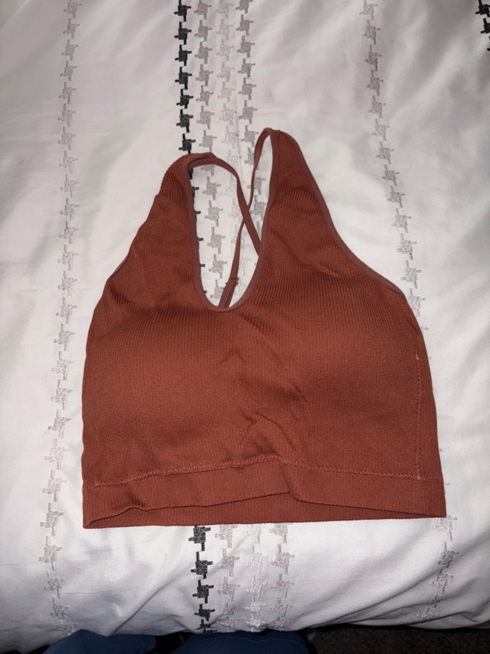 Wishlist Rust Orange Ribbed Sports Bralette